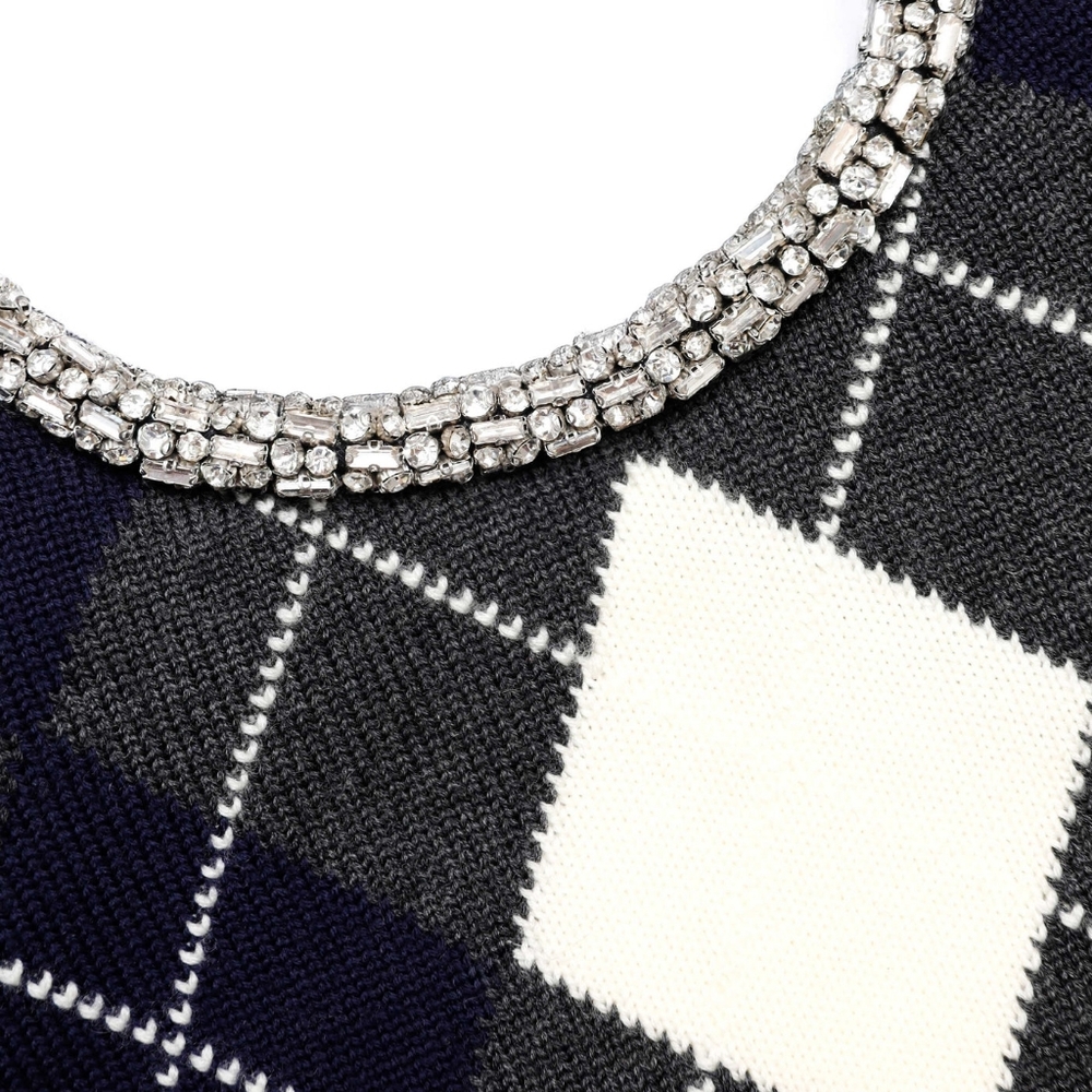 Self-Portrait Argyle-Pattern Sweater - image 5